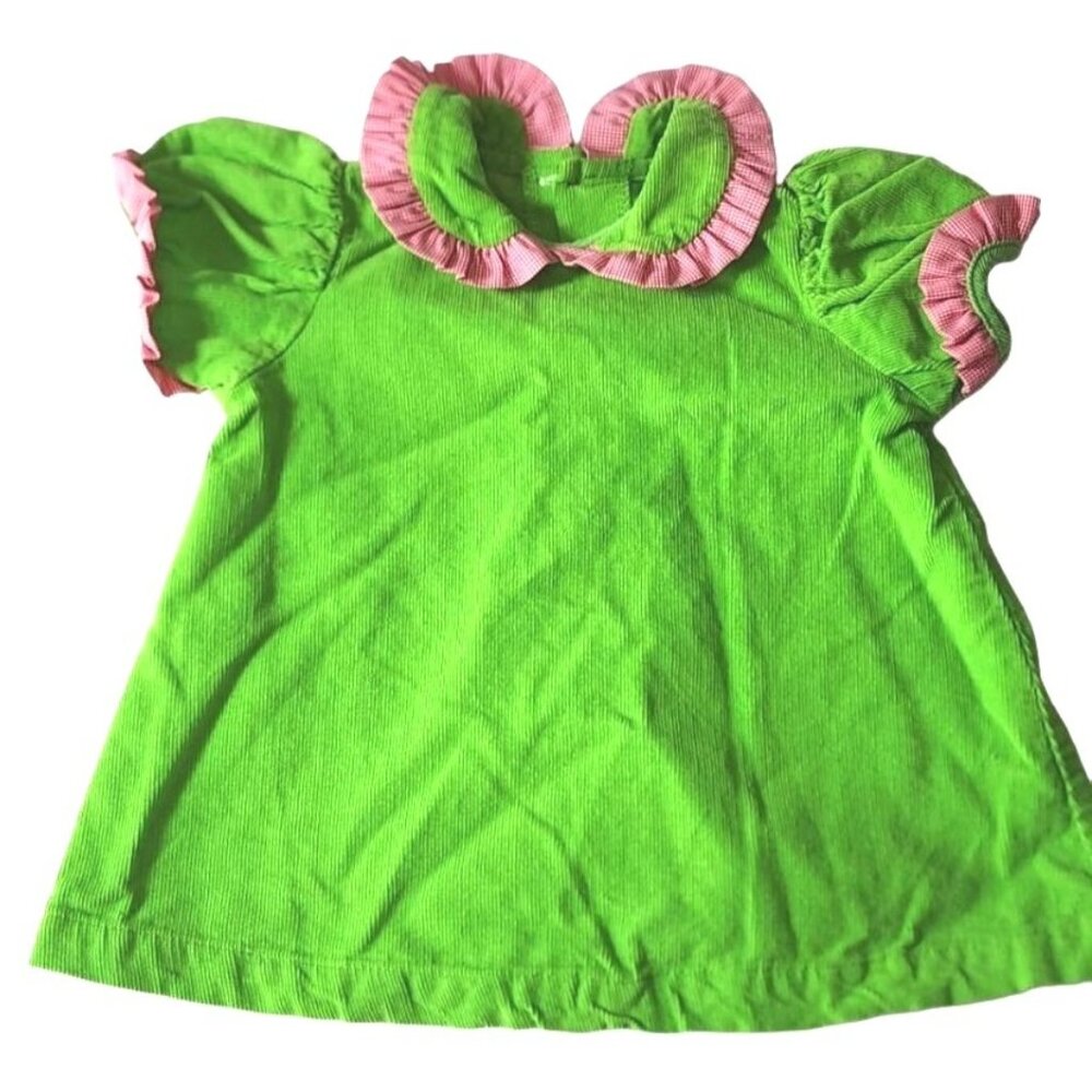 Baby Girls Remember Nguyen Dress/Shirt 6 Months Thin Corduroy Check Ruffle Colla